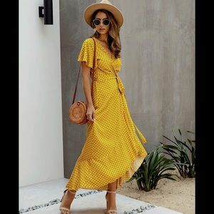 ECOWISH Womens Dresses Bohemian Wrap Dress